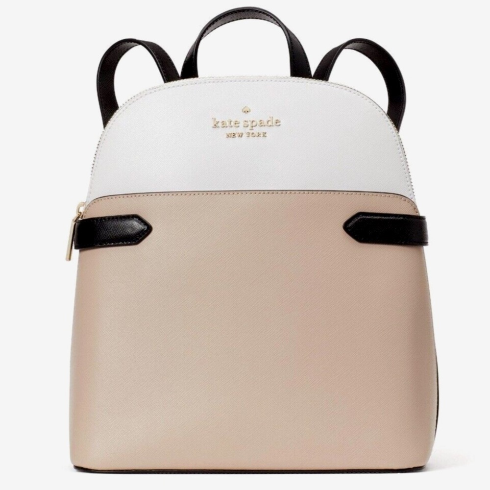 Kate Spade ♠️ Two-Tone Black and Cream Backpack